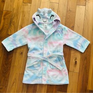 Saint Eve Unicorn Hooded Terry Swim & Beach Cover Up Robe -  Girls Size S (7/8)